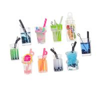 LIFKOME 10piezas Mini Anillos De Botella De Vidrio Colgantes Para Collar y Pulsera Charm De Botella Artesanal Diseño Adorable y Encantador Decorativo y Versátil