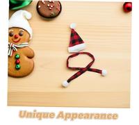 LIFKOME 12 Piezas Mini Christmas Hat and Plaid Scarf Set Lightweight Santa Ornaments For DIY Crafts Wine Bottle Toppers Indoor Outdoor Holiday Decorations