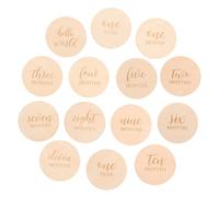 LIFKOME 14piezas Adornos De Madera Tarjetas De para Bebés Discos De De Madera Accesorios De Fotografía para Bebés Tarjetas De De para Fotos De Cumpleaños