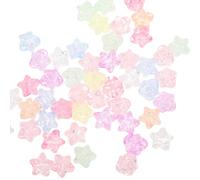 LIFKOME 150 piezas Cuentas Acrílicas Forma de Estrella y Corazón Colores Pastel para Pulseras DIY Cuentas Grandes con Brillo para Manualidades y Joyería Artesanal
