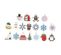 LIFKOME 17 Piezas Colgantes de Aleación para Joyería de Bricolaje Colgante de Navidad Diseño de Santa Claus Accesorios de Adorno Metálicos para Víspera de Todos Decorativos y
