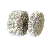 LIFKOME 2 Cinta Decorativa de Pedrería Autoadhesiva de Cinta de Rhinestone para Manualidades DIY Resistente Altas para Decoración de Coches y Teléfonos