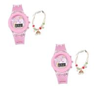 LIFKOME 2 Juegos De Relojes Portátiles para Niños Y Niñas con Puntos Luminosos Led De Silicona Resistente para Niños Y Niñas.