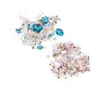 LIFKOME 2 Juegos DIY Nail Art Rhinestones Flatback Resin Charms Rosa y Azul Adhesión Fuerte Únicas para Manicura para Mujeres y Principiantes