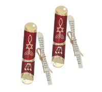 LIFKOME 2 Juegos Mezuzahs Metálicos para Puerta con Pergaminos Kosher Auténticos Decoración Judía Tradicional para Bendición del Hogar y Protección Espiritual