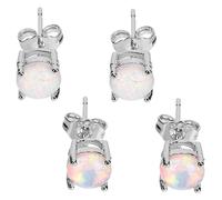 LIFKOME 2 Pares pendientes hipoalergénicos pendientes estéticos Pendientes pequeños aretes de ópalo Pendientes para chicas adolescentes joyas para perforar la oreja cobre