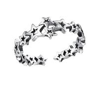 LIFKOME 2 Piezas anillo de pentagrama para anillo estrella chica anillo de dedo decoración anillo de estrella anillo de modelado de estrellas Cuproníquel Silver