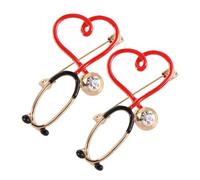 LIFKOME 2 piezas Broche Creativo de y Doctor Aleación de Accesorios de Moda para Ropa Diseño de Estetoscopio Forma de para Mujeres y Ocasiones Especiales