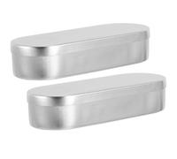 LIFKOME 2 Piezas Caja de Esterilización de Aluminio con Tapa, 2 Unidades de 20 Ml, Contenedor Reutilizable para Instrumentos de Laboratorio, Bandeja Metálica para Control de Infecciones en