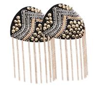 LIFKOME 2 piezas Charreteras de Borlas con Cadena de Remaches Accesorios Punk para de Estilo Único y Duradero Decoración para Ropa