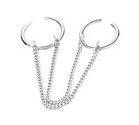 LIFKOME 2 Piezas De Anillos Abiertos Dobles Joyería Anillo Punk Vintage De Color Plata De Doble Dedo De Cadena s De Dedo Gótico