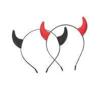 LIFKOME 2 Piezas Diadema Cuernos Demonio Halloween con Brillo Accesorio Ligero para Fiesta Carnaval y Cosplay Adultos y Niñas