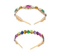 LIFKOME 2 piezas Diademas Barrocas de Pedrería Diseño Vintage con Strass Accesorio Elegante para Fiesta Boda y Banquete para Mujeres y Niñas