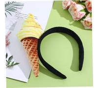 LIFKOME 2 piezas Diademas de Maquillaje Ajustables Diseño de Helado y Cono de Maíz para Cuidado Facial Fiestas de Halloween y Cosplay para Mujeres