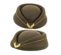 LIFKOME 2 Piezas Flight Attendant Hat Soft Acrylic Felt Beret Breathable Comfortable Headwear For Air Hostess Costume Versatile Year Round Uniform Accessory