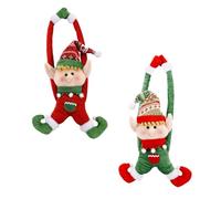 LIFKOME 2 Piezas Hebillas de Cortina Navideñas Rojas con Diseño de Duende para Decoración de Puertas y Ventanas Navidad