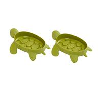 LIFKOME 2 Piezas Jabonera con Drenaje Automático Forma Tortuga Soporte Resistente para Baño y Cocina y Práctico Recipiente para Jabón