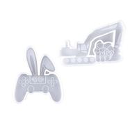 LIFKOME 2 Piezas Moldes de Silicona para Llaveros Diy de Conejo y Excavadora Moldes Flexibles para Decoración Personalizada de Accesorios para Manualidades de Pascua