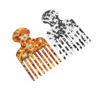 LIFKOME 2 Piezas Peine Profesional Afro de Dientes para Peinar y Desenredar Herramienta de Estilismo para Trenzas Pelucas y Cabello Rizado Peine Destacador de Acetato Colorido para