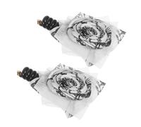 LIFKOME 2 Piezas Spiral Telephone Wire Hair Ties con Detalles Mil Caracteres Pulseras de Cabello Trenzadas Chino con Motivos Tinta Agua Accesorios Elásticos para Peinados Femeninos