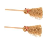 LIFKOME 2 Piezas Tarjeta de cabello de Little Witch pinzas para el cabello de brujas clips pequeño escoba diminuto horquillas de niña pasador de pelo de halloween Madera
