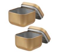 LIFKOME 2 Piezas Tarros de Hojalata para Velas Aromáticas Unidades Recipientes Cuadrados DIY para Almacenamiento de Azúcar o Té Envases Pequeños con Tapa Hermética para Protección contra