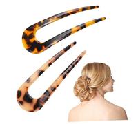 LIFKOME 2 piezas U-shaped Hair Pins Practical Hair Stick For Elegant Updo For Weddings And Daily Use Mixed Deep And Light Tortoiseshell Colors