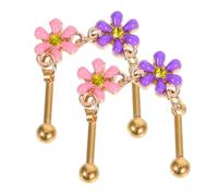 LIFKOME 2 Piezas Uñas de la oreja del viento pastoral pendiente de cartílago con posterior plana joyería piercing del cuerpo Arete penetrante aretes para mujer Aleación de zinc