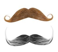 LIFKOME 2 Series Barba Falsa Simulada Para Disfraces De Halloween Accesorios De Cosplay Realistas Bigote De Fiesta Adorable Para Reuniones Y Fotografía 2 Piezas*2