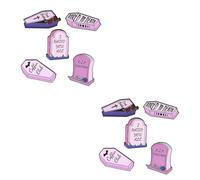 LIFKOME 2 Series Broche De Lápida Conmemorativa Insignia De Estilo Punk De Broche De Ataúd Broches Para Mujer Broche Para Mujer Aleación Rosa 5 Piezas*2