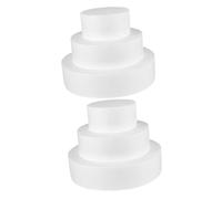 LIFKOME 2 Series Molde De Pastel Interior Para Decoración Capas Conformado Muñeco De Pastel De Práctica Falso Ficticio Artificial Ficticias Moho Blanco Espuma 3 Piezas*2
