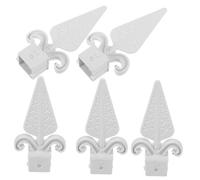 LIFKOME 2 Series Remates Para Poste De Valla Soldable Decoración De Jardín Con Decorativa Accesorios Para Vallas Resistentes Y Fáciles De Instalar Estilo Europeo Blanco 10 Piezas*2