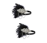 LIFKOME 2 Uds Diadema De Los Años 20 Accesorio Para El Cabello De Los Años 20 Tocado Para Novia Tocado De Diamantes De Imitación Accesorios De Vestido Joyería Para El Cabello De Los Años