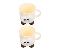 LIFKOME 2 Vasos para Cepillos De Dientes con Diseño De Dibujos Animados Vasos De Plástico para Baño Porta Cepillos De Dientes con Asa