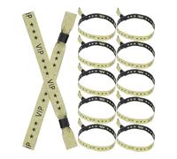 LIFKOME 20 Piezas Pulseras Vip Pulseras de Identificación de Membresía de Tela Dorada, Check-in Rápido, Resistentes Decoloración, para Clubes y Conciertos