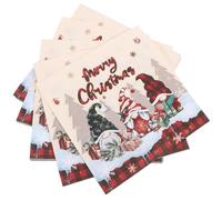 LIFKOME 20 Unidades Servilletas de Papel Navideñas con Estampado de Duende y Cuadros Toallas Desechables para Fiestas Infantiles y Cenas Decoración de Mesa Festiva para Navidad