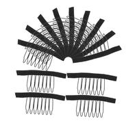 LIFKOME 24 Piezas Unidades Clips para Peluca Dientes Peines Negros para Asegurar Pelucas Extensiones y Gorras Diseño Resistente y Fácil de Usar para Estilo Diario