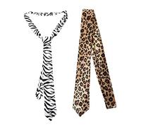 LIFKOME 2piezas Corbatas Estampado De Zebra y Para Fiesta De Necktie Cómodo Para Hombres y Mujeres Para Eventos y Celebraciones