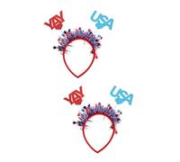 LIFKOME 2piezas Diadema Patriótica Julio Estrellas y Accesorio Del Día Decoración Cabello