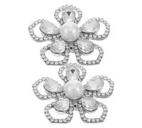 LIFKOME 2piezas Hebilla De Zapato De Cinco Pétalos Gemas De Imitación Clips Desmontables Para Bodas Zapatos De Novia y Tacones Altos