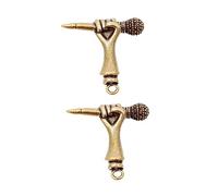 LIFKOME 2Piezas Llaveros Colgantes Forma De Micrófono Accesorios Decorativos Para Llaves Para Personalizar y Un Toque Único Tus Llaves