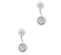 LIFKOME 2piezas Reloj De De Moda para Mujeres Reloj De Bolsillo Clip Retráctil y Práctico para Doctoras y Estudiantes De Diseño Patrón De Flores