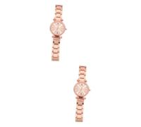 LIFKOME 2piezas Reloj De Pulsera Elegante para Mujer Reloj De Moda De De Inoxidable para Ocasiones y Especiales