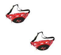 LIFKOME 2piezas Riñonera Infantil Diseño De Bolsa Cruzada para Niño Niña Mochila De Cintura Resistente y Duradera para Uso Diario y Rojo