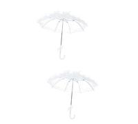 LIFKOME 2piezas Sombrilla De Encaje Vintage para Bodas Paraguas De Novia Hecho Mano Decoración Elegante para Fotos y Fiestas Pequeño