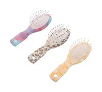 LIFKOME 3 Mini Cepillos de Viaje Cabello con Diseño de Leopardo, Peine Portátil de Plástico y Función Masaje para Mujeres y Niñas, Adecuado para Bolsos y Viajes