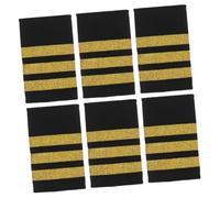 LIFKOME 3 pares Charreteras Piloto Doradas sobre Fondo Hombreras de Cinta Tejida Resistentes para Uniformes de Aviación Barras Triples Aptas para Pilotos Capitanes y Auxiliares de Vuelo