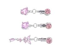 LIFKOME 3 Piezas Anillos Clip para Ombligo sin Piercing con Diseños Corazón y Circonita Rosa Joyería Elegante para Mujer Alternativa sin Dolor para Uso Diario y Eventos Especiales