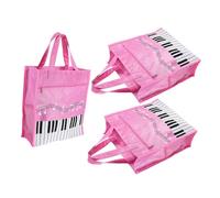 LIFKOME 3 Piezas Bolsa Reutilizable de No Tejida para Compras Diseño de Teclas de Piano Bolso de Hombro para Mujer y Profesora de Música Resistente
