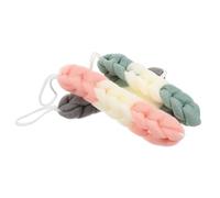 LIFKOME 3 piezas Esponjas para Baño con Diseño y Lanyard Estropajos Suaves para Ducha Exfoliantes Corporales Colores Verde Gris y Rosa para Eliminar Piel Muerta y Uso Diario Ducha